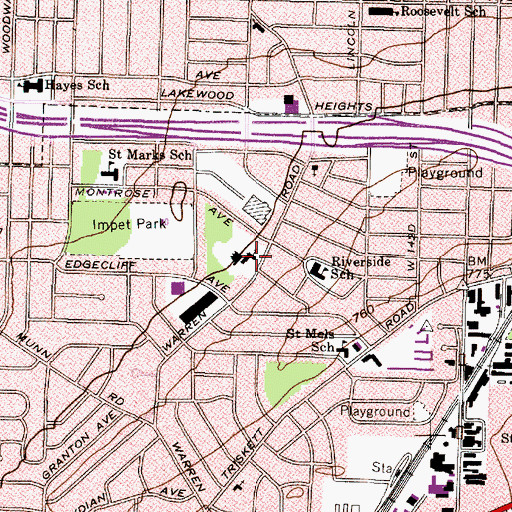 Topographic Map of Saint Marys Romanian Orthodox Church, OH