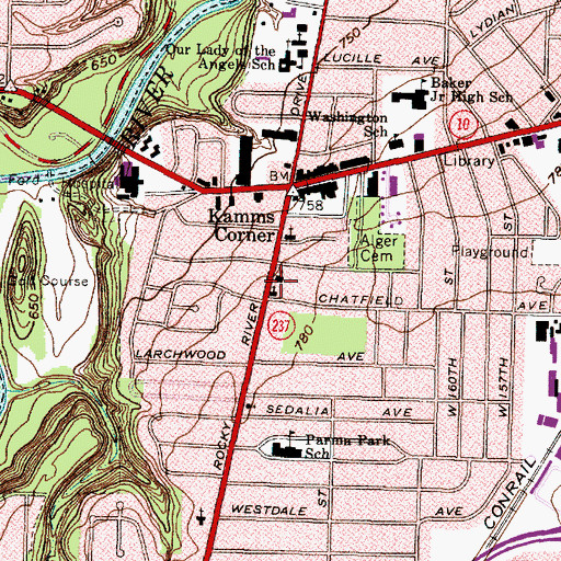 Topographic Map of Sixth Church of Christ Scientist, OH
