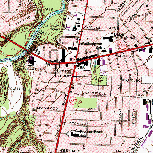 Topographic Map of West Park Congregational Church, OH