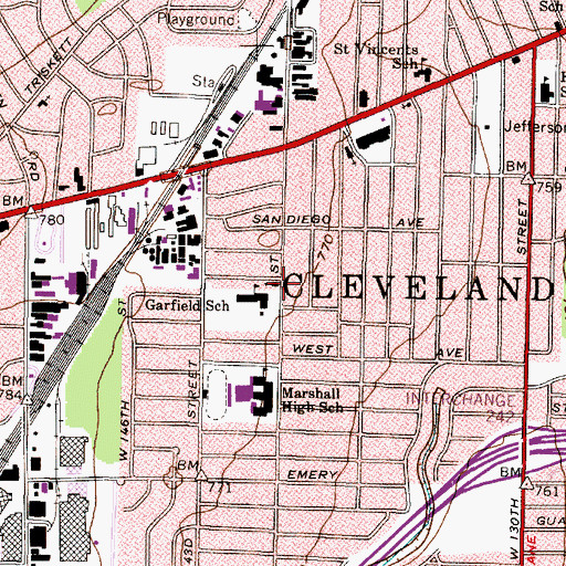 Topographic Map of West Park Friends Church, OH