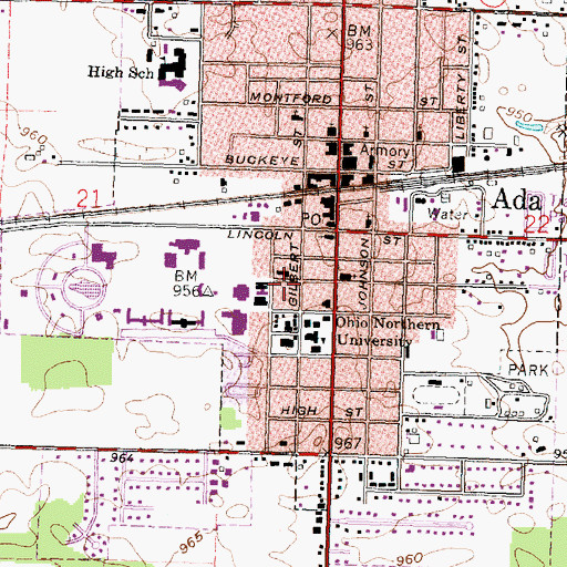 Topographic Map of Lehr-Kennedy House, OH