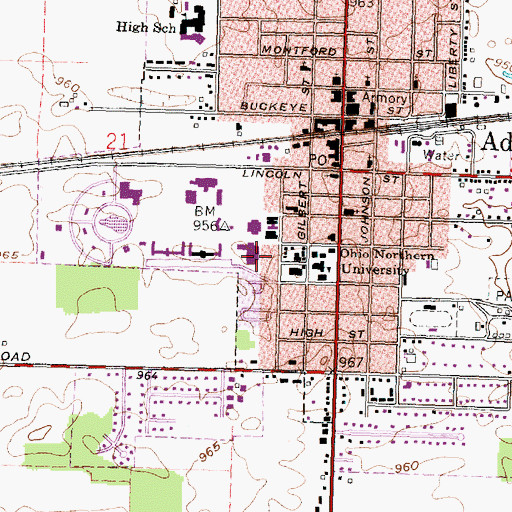 Topographic Map of McIntosh Center, OH