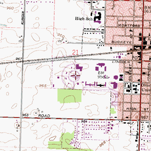 Topographic Map of Neiheiser Lake, OH