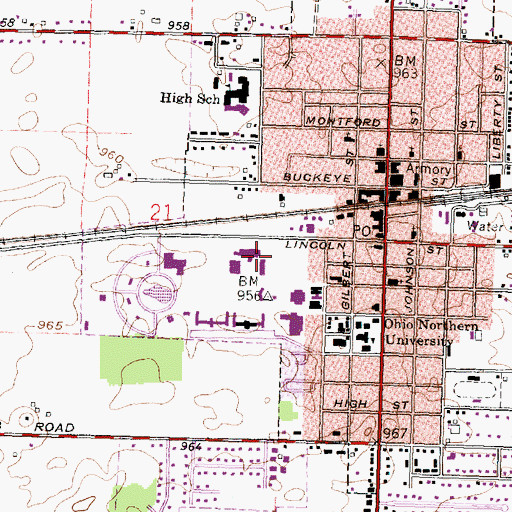 Topographic Map of Samuel L Meyer Hall of Science, OH