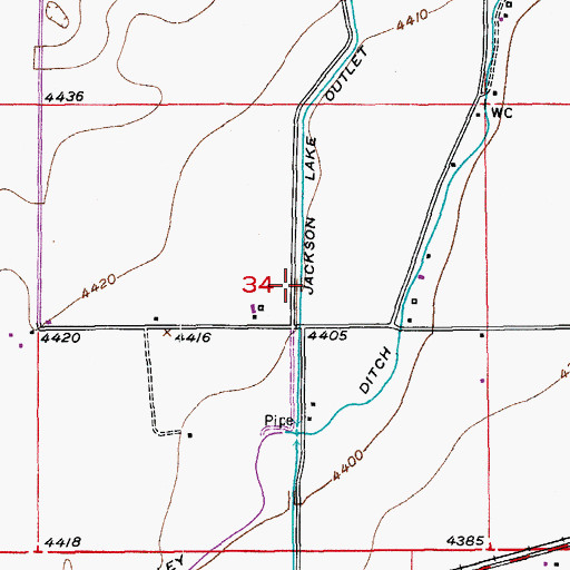 Topographic Map of Jackson Lake Outlet, CO