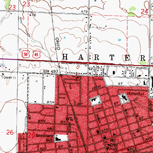 Topographic Map of Church of God, IL