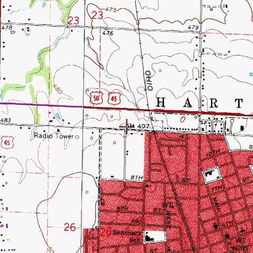 Topographic Map of Faith Lutheran Church, IL
