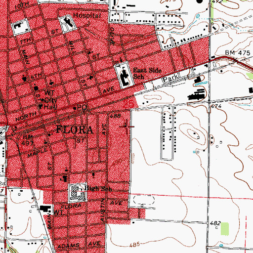 Topographic Map of First Evangelical Methodist Church, IL
