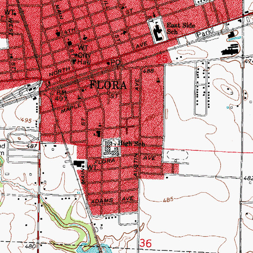 Topographic Map of First Pentecostal Church, IL