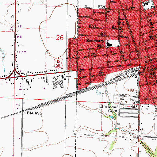 Topographic Map of Kingdom of Jehovahs Witnesses, IL