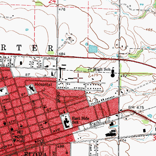 Topographic Map of Reorganized Church of Jesus Christ of Latter Day Saints, IL