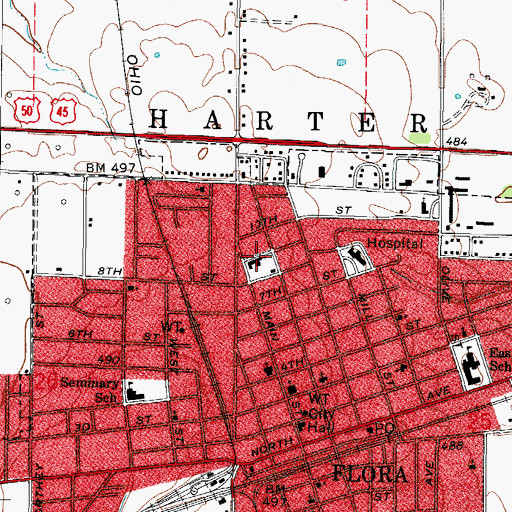 Topographic Map of Saint Stephens Roman Catholic Church, IL