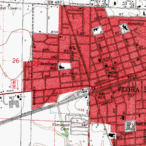 Topographic Map of Trinity United Methodist Church, IL
