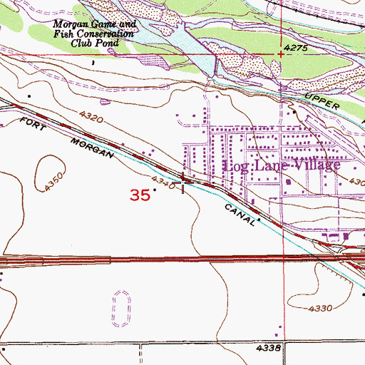 Topographic Map of Fort Morgan Canal, CO