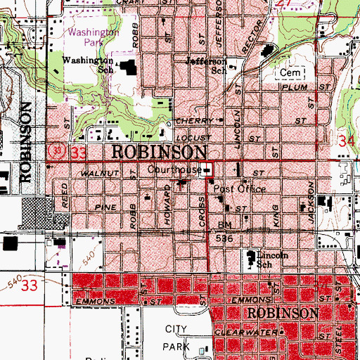 Topographic Map of First United Methodist Church, IL