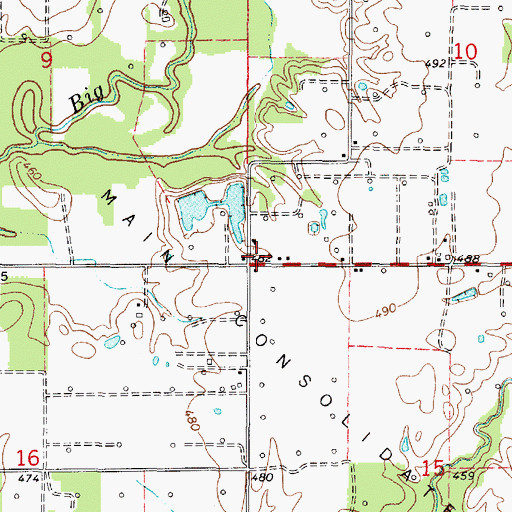 Topographic Map of Grand Glade Post Office (historical), IL