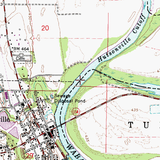 Topographic Map of Hutsonville Ferry (historical), IL