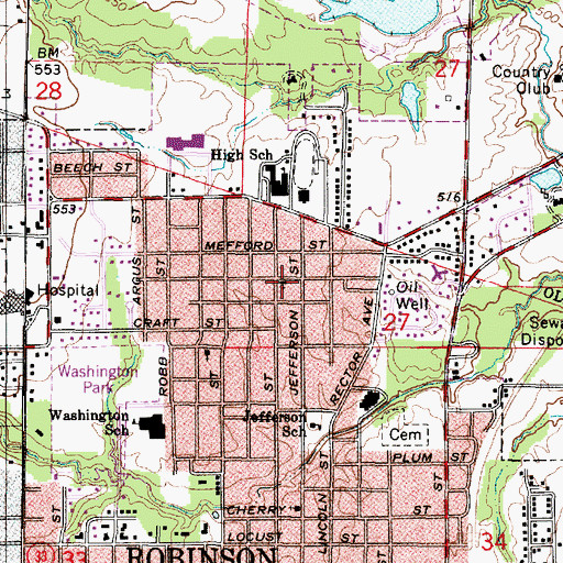 Topographic Map of Plymouth Christian Church, IL