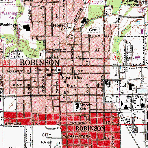 Topographic Map of Saint Elizabeth Catholic Church, IL