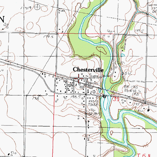 Topographic Map of Chesterville Post Office (historical), IL