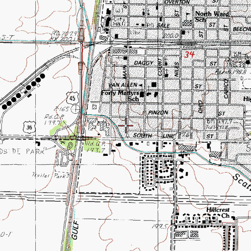 Topographic Map of Douglas County Museum, IL