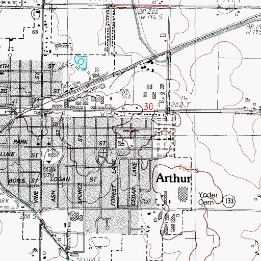 Topographic Map of First Apostolic Church, IL