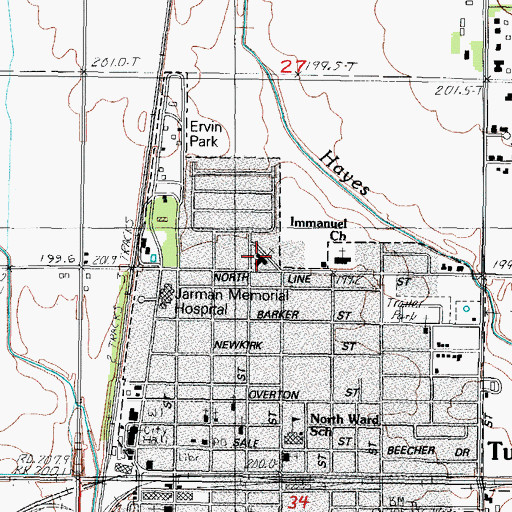 Topographic Map of First Christian Church, IL