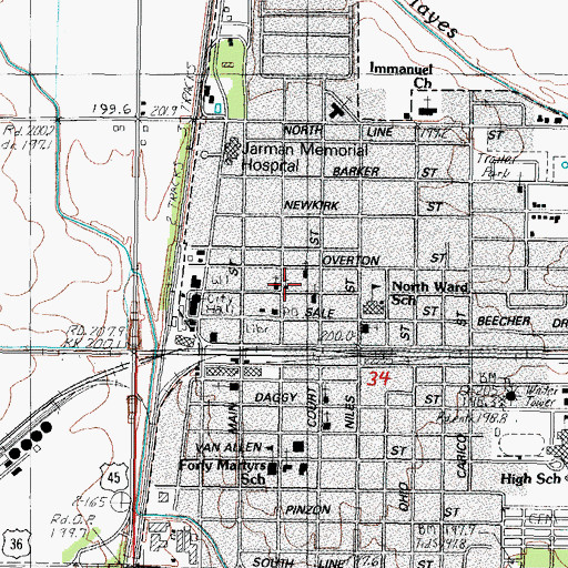 Topographic Map of First Church of God, IL