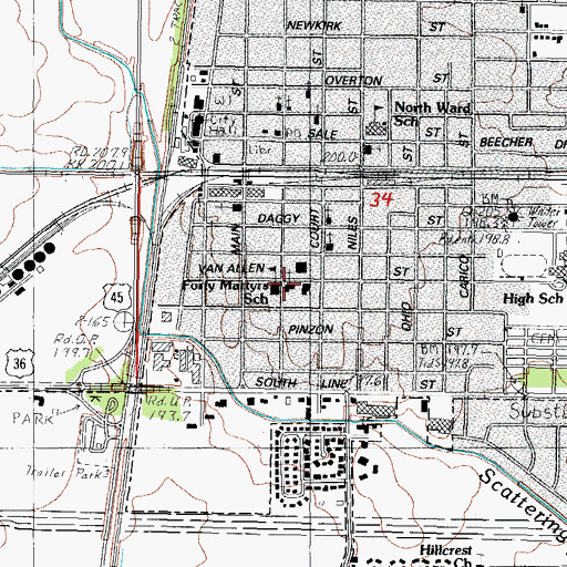 Topographic Map of Forty Martyrs Catholic Church, IL