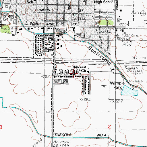 Topographic Map of Hillcrest, IL