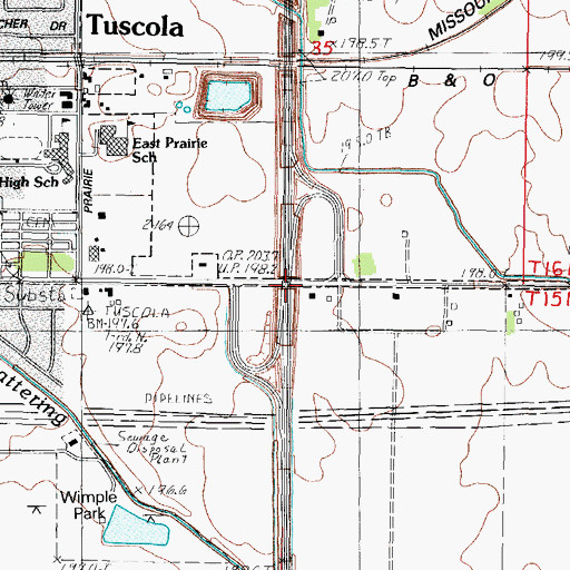 Topographic Map of Interchange 212, IL