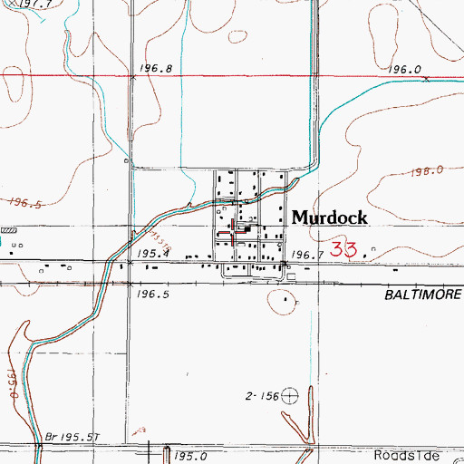 Topographic Map of Murdock Post Office, IL