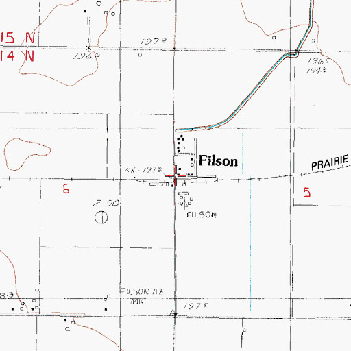 Topographic Map of Filson Post Office (historical), IL