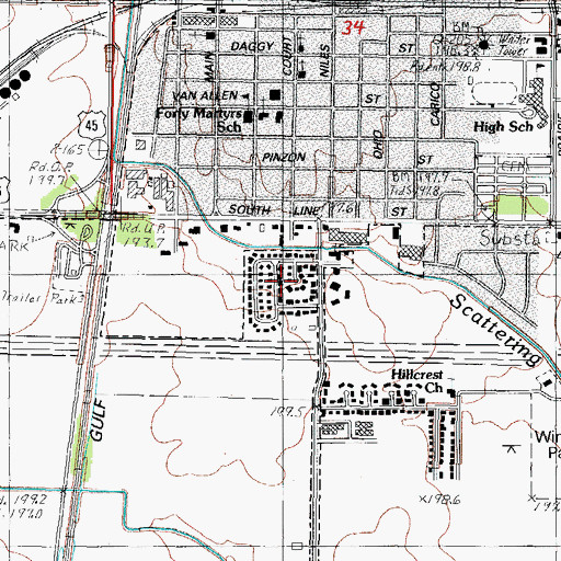 Topographic Map of Southland Acres, IL