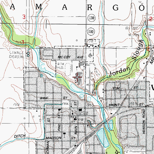 Topographic Map of Villa Grove High School, IL