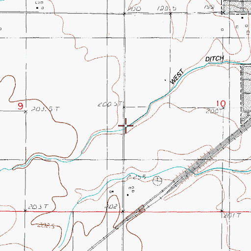 Topographic Map of West Ditch, IL