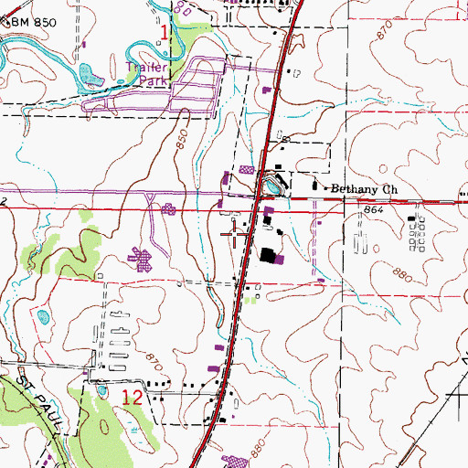 Topographic Map of Ben Gorden Community Mental Heath Center, IL