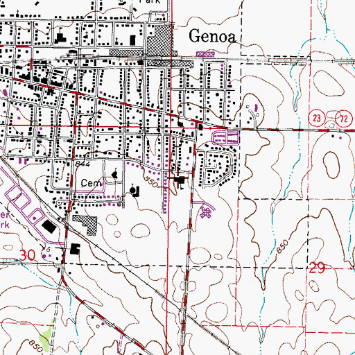 Topographic Map of Genoa Middle School, IL