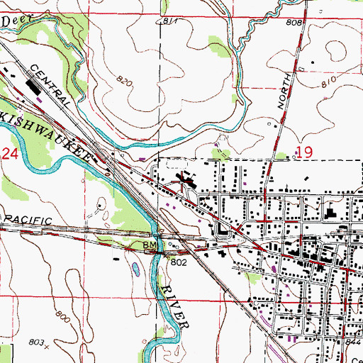 Topographic Map of Genoa-Kingston High School, IL
