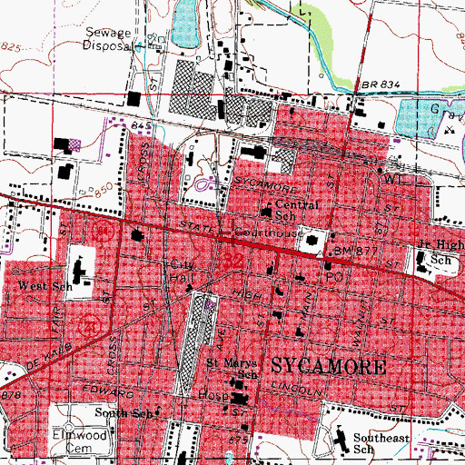 Topographic Map of Grace Community Fellowship Church, IL