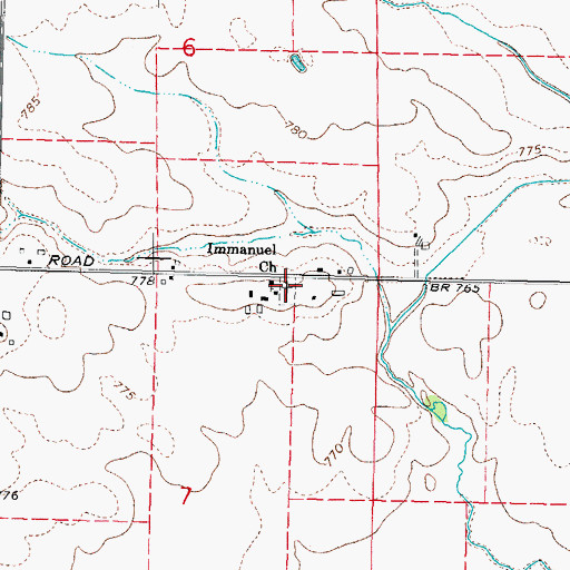 Topographic Map of Immauel Lutheran Cemetery, IL