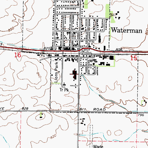 Topographic Map of Indian Creek Middle School, IL