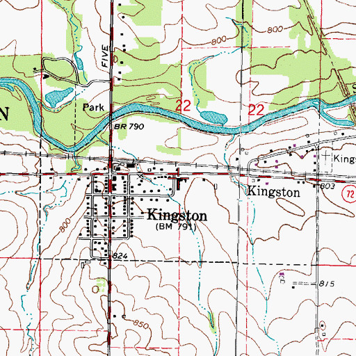 Topographic Map of Kingston Grade School, IL