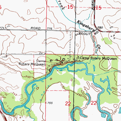 Topographic Map of MacQueen Forest Preserve, IL