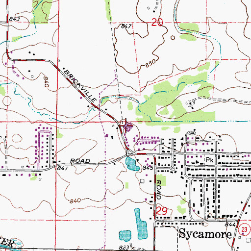 Topographic Map of North Elementary School, IL