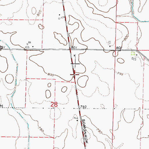 Topographic Map of Pierceville Post Office (historical), IL