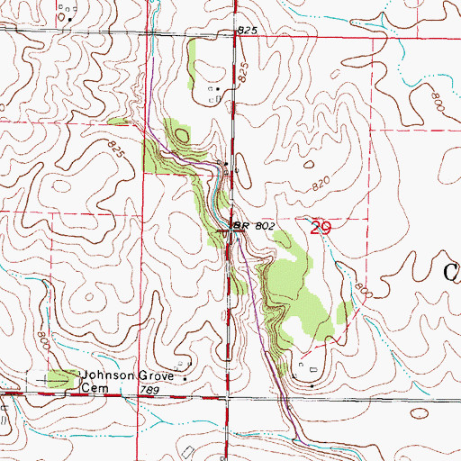 Topographic Map of Prichards Grove, IL