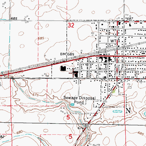 Topographic Map of Somonauk Junior-Senior High School, IL