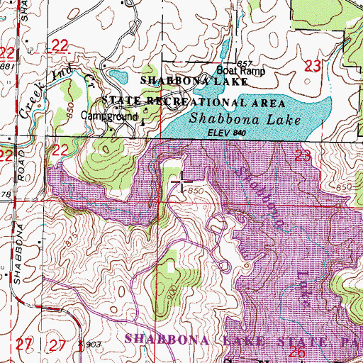 Topographic Map of Sommonauk Point Picnic Area, IL