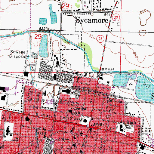 Topographic Map of The Israel of Gods Church, IL